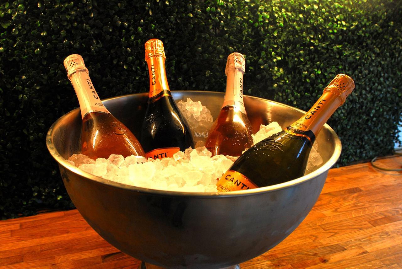 Prosecco bottles on ice